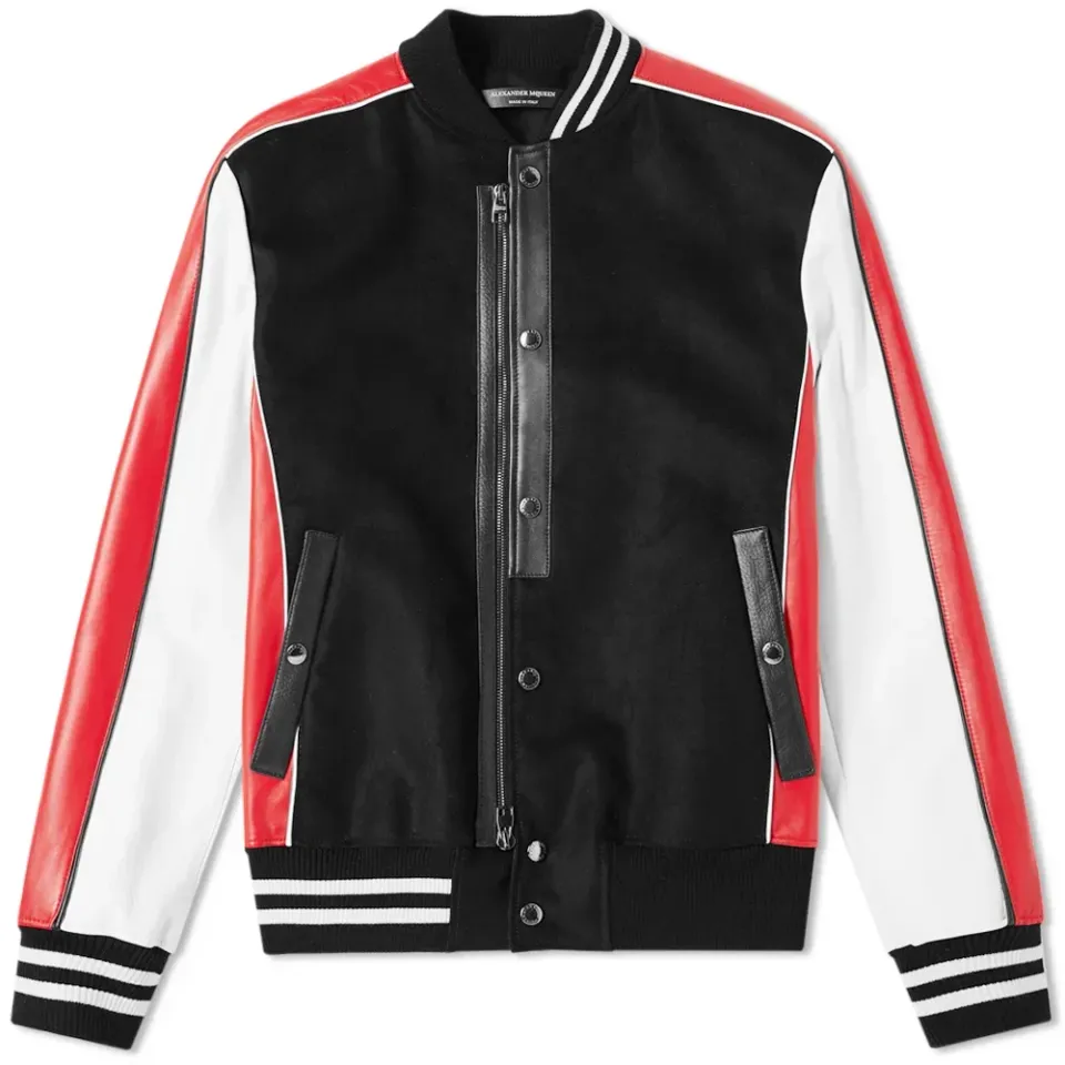 Leather Sleeve Varsity Jacket