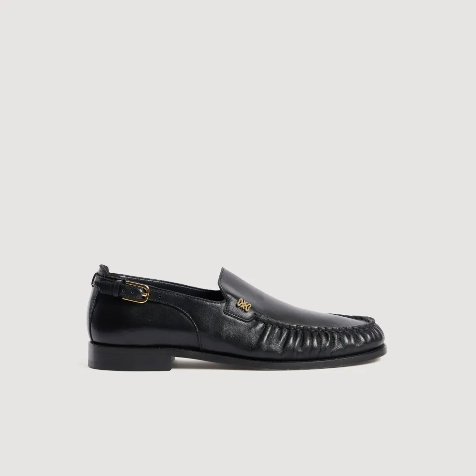 Leather buckle loafers