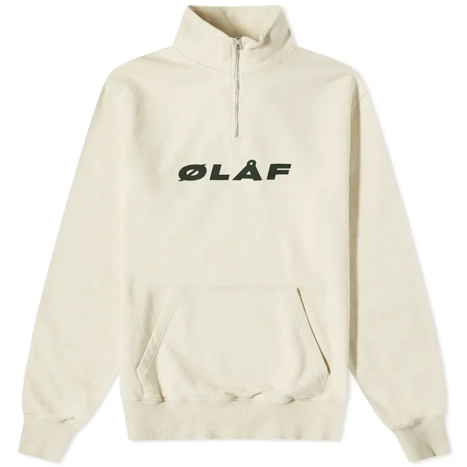 Italic Zip Mock Neck