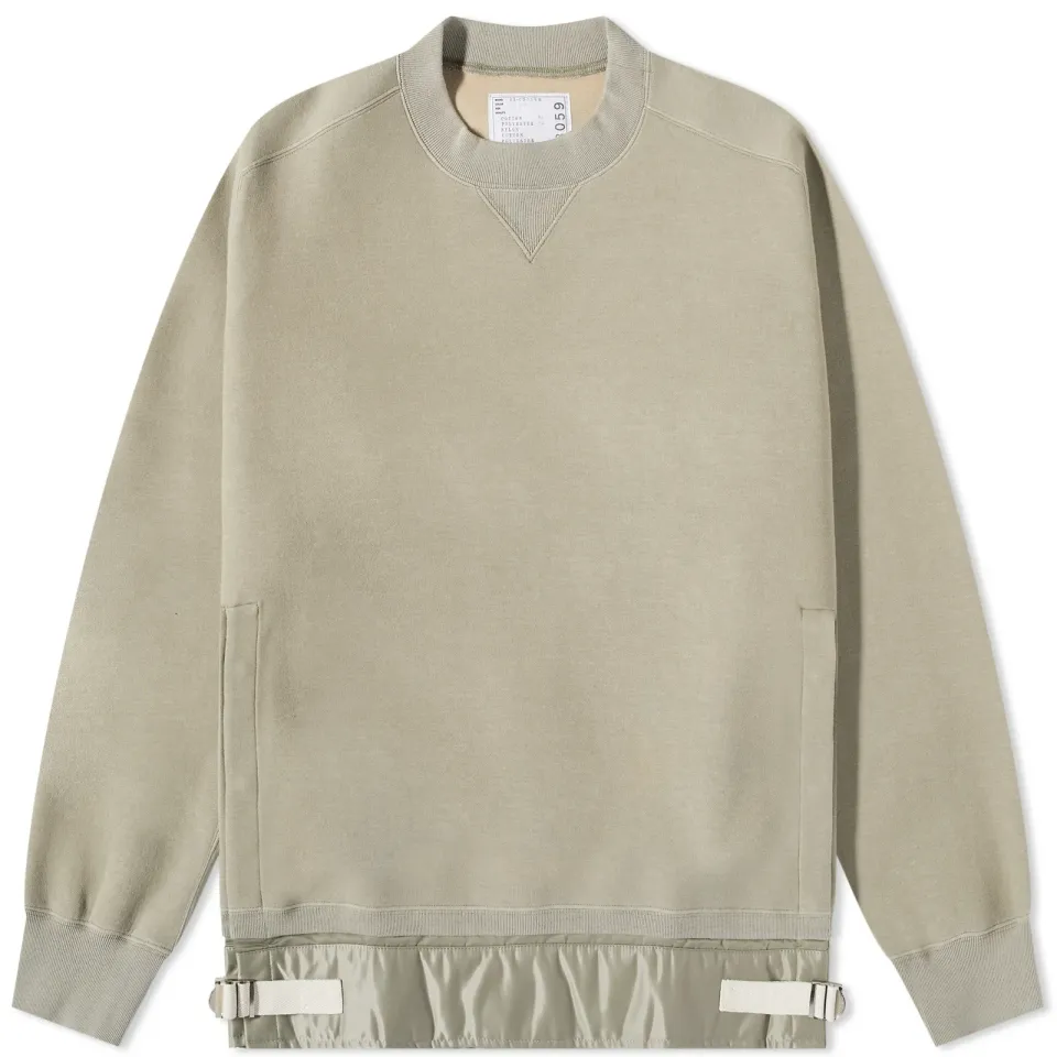 Nylon Twill & Sponge Sweat Crew Sweat