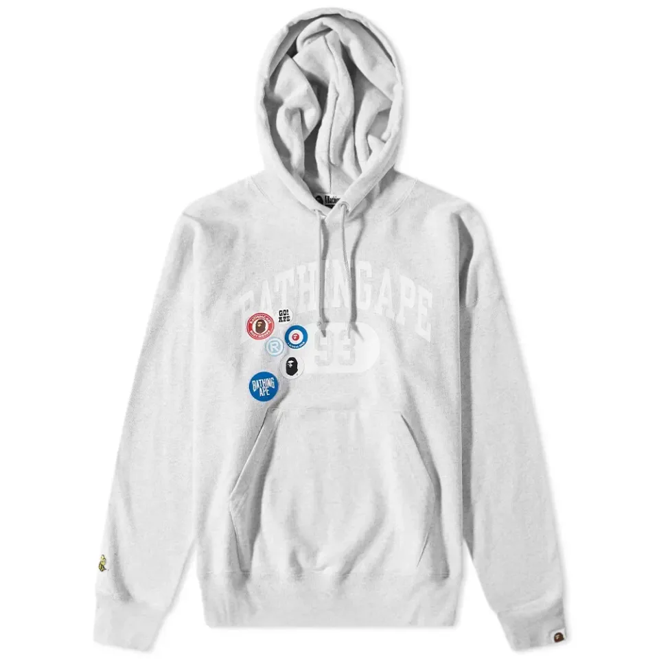 Badge Motif Loose Fit Pullover Hoody