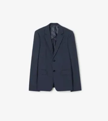 Wool Bond Tailored Jacket in Blue melange