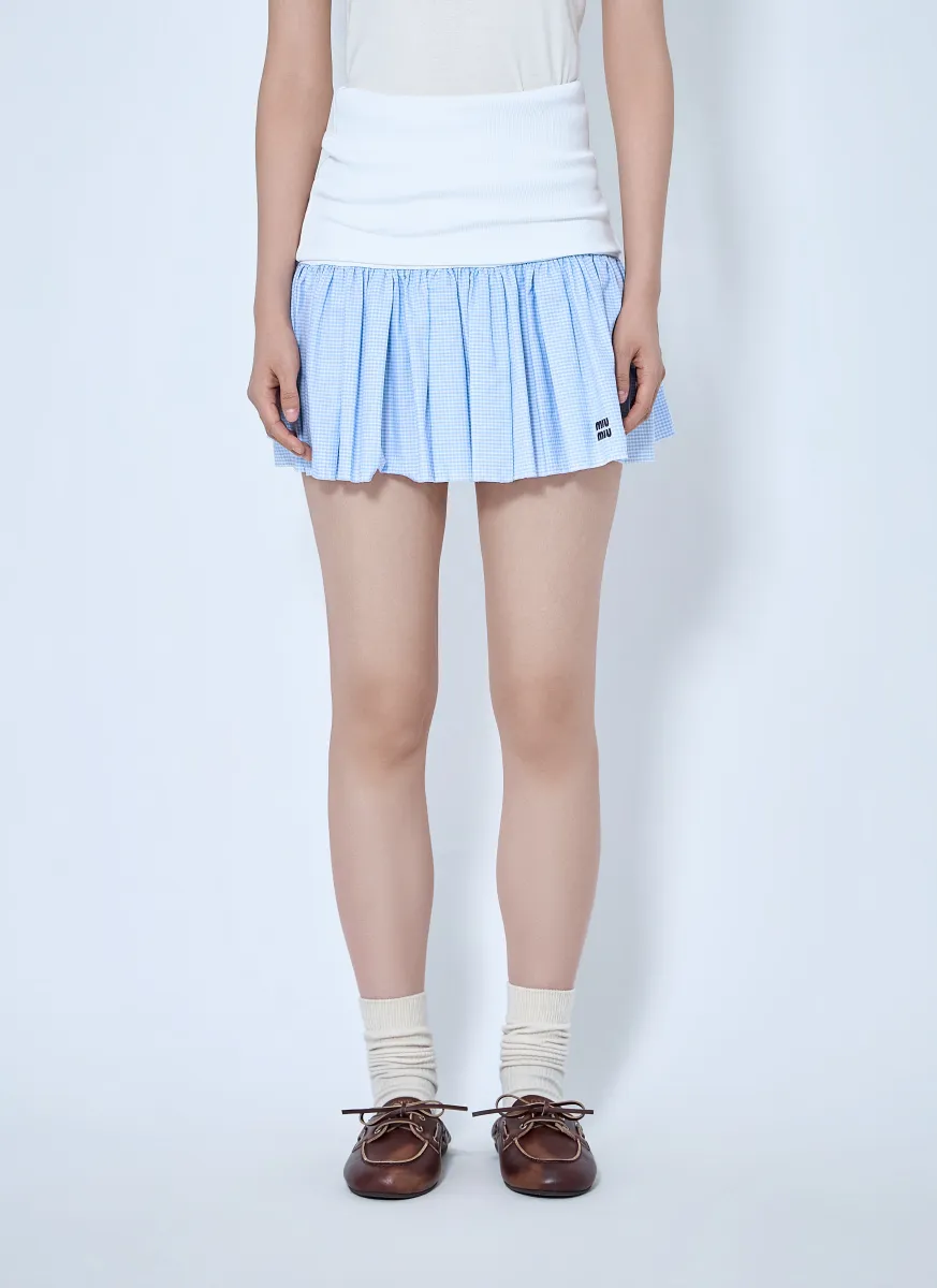 Jersey And Poplin Mini Skirt