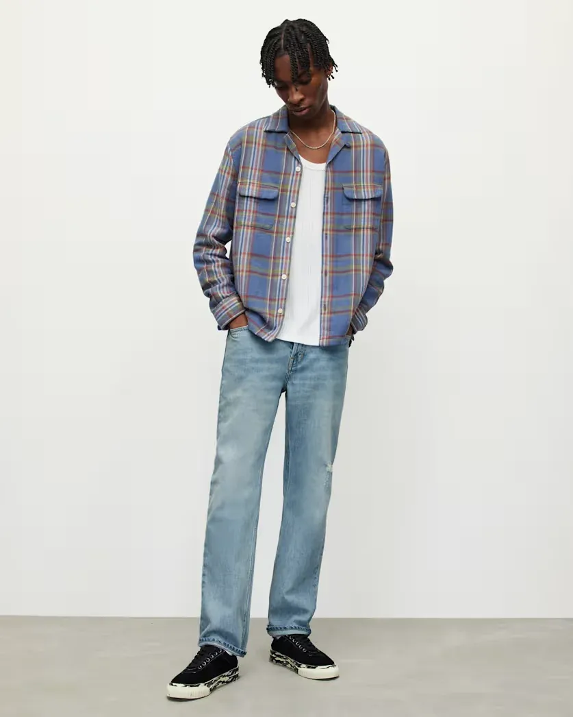 Curtis Straight Fit Damaged Denim Jeans
