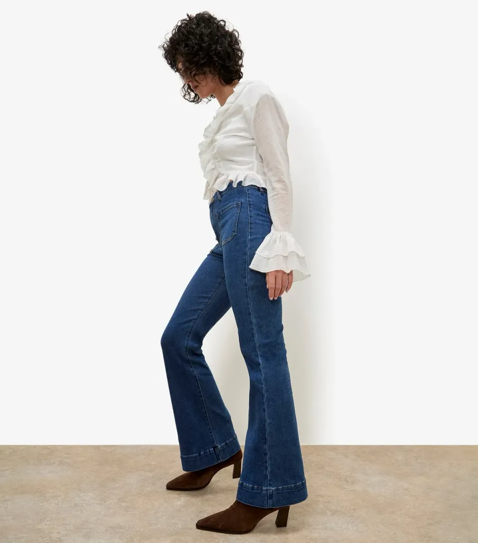 Women's Blue Flared Leg Jeans