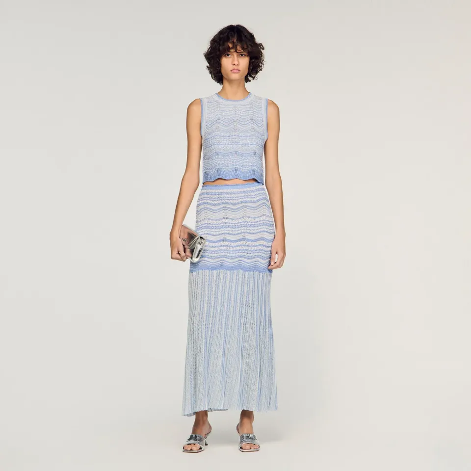 Cropped decorative knit top