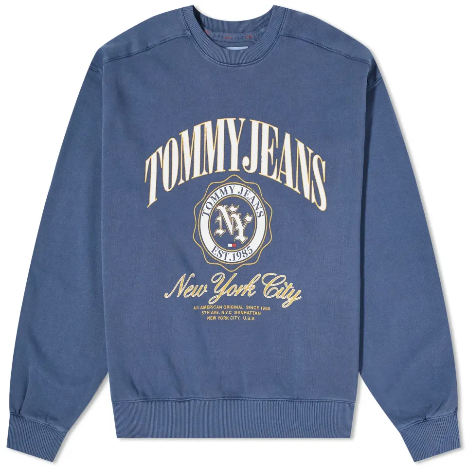 TJM Boxy Luxe Varsity Crew Sweat