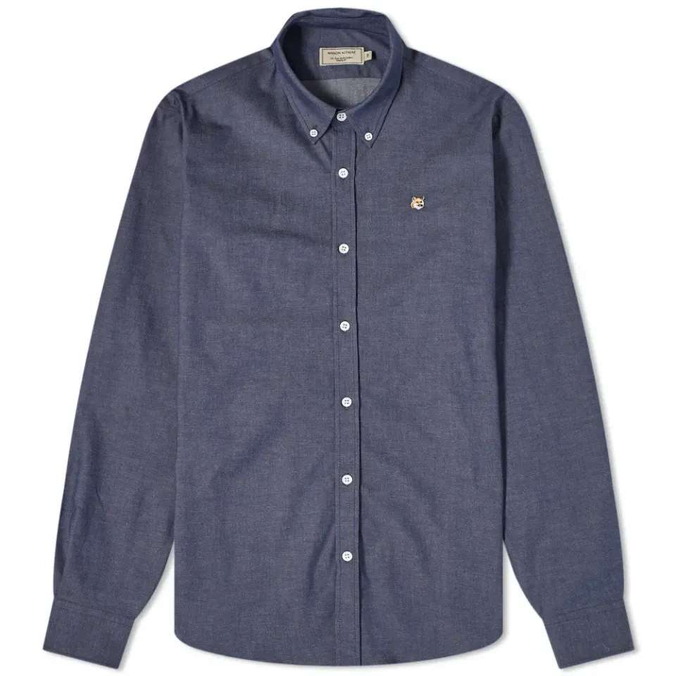 Maison Kitsuné Fox Head Embroidery Classic Shirt