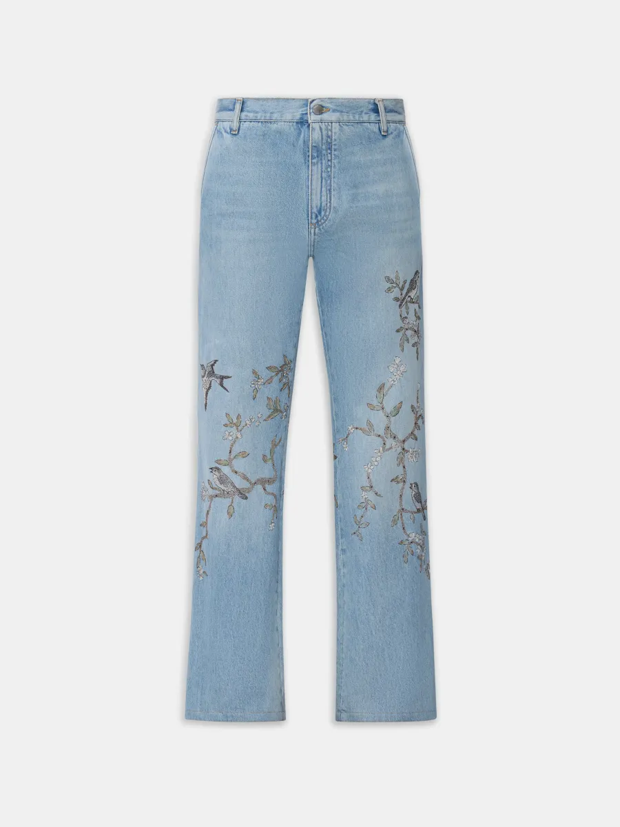 FLORAL EMBELLISHED JEAN - Sunset Blue