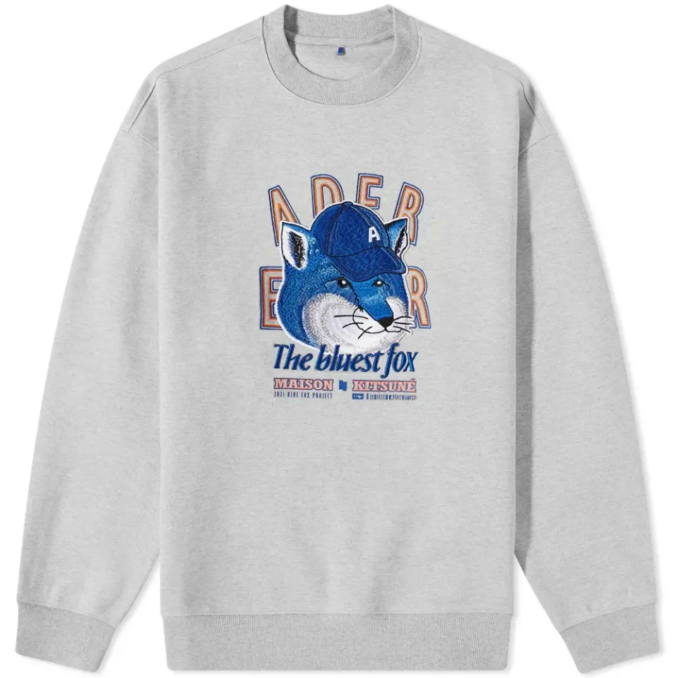 Maison Kitsuné X ADER error The Bluest Fox Crew Sweat