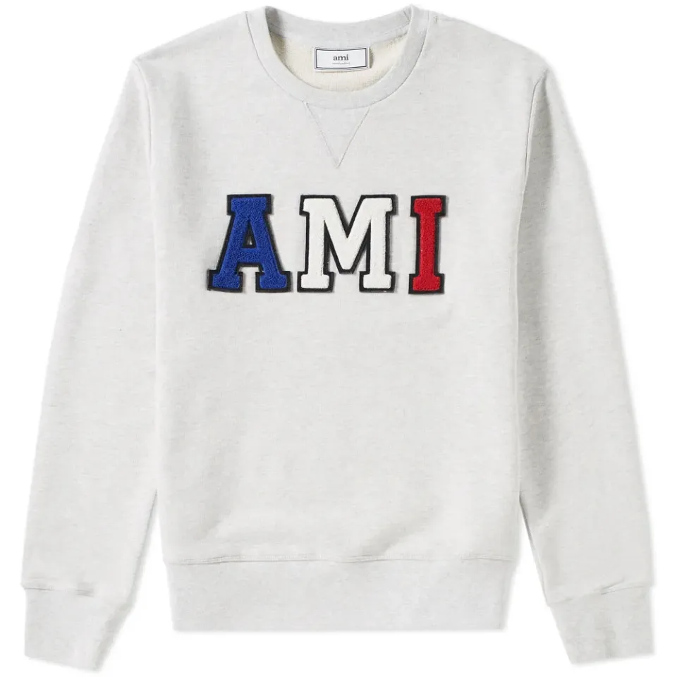 AMI Tricolour Collegiate Logo Crew Sweat