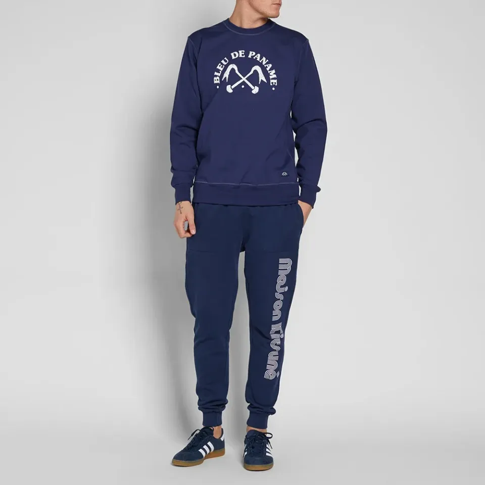 Maison Kitsuné Striped Text Sweat Pant