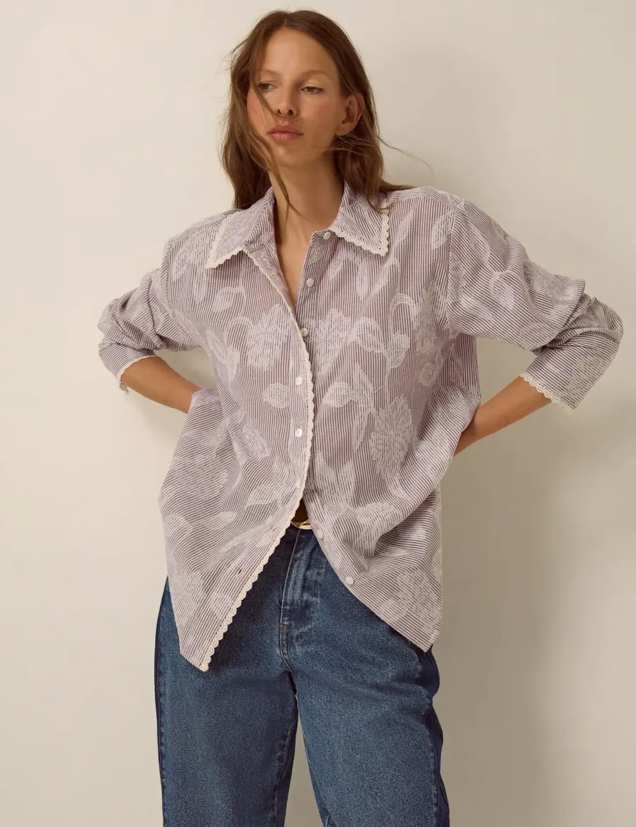 Jacquard Collared Shirt