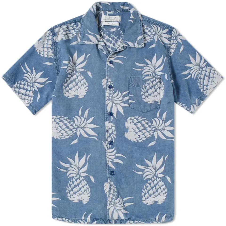 Short Sleeve Pineapple Print Vacation Shirt