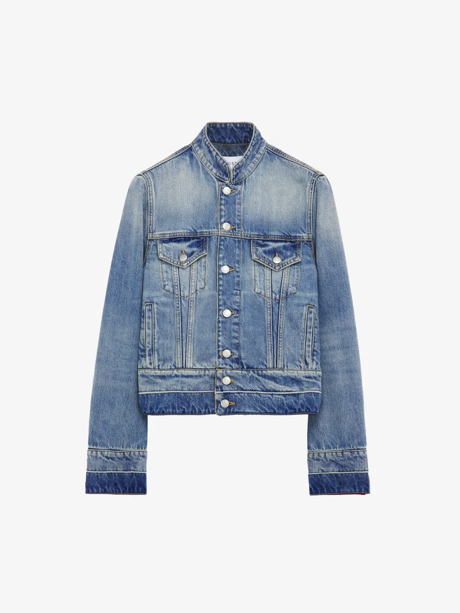Stand Collar Denim Jacket