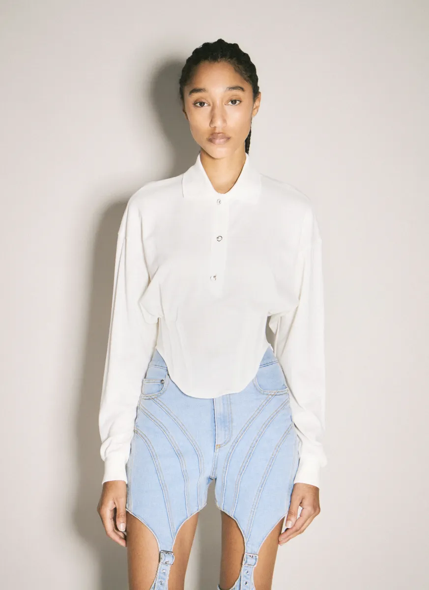 Corseted Polo Top