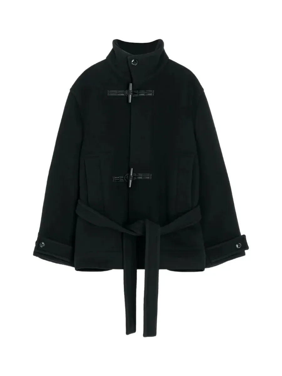 short duffle coat Black