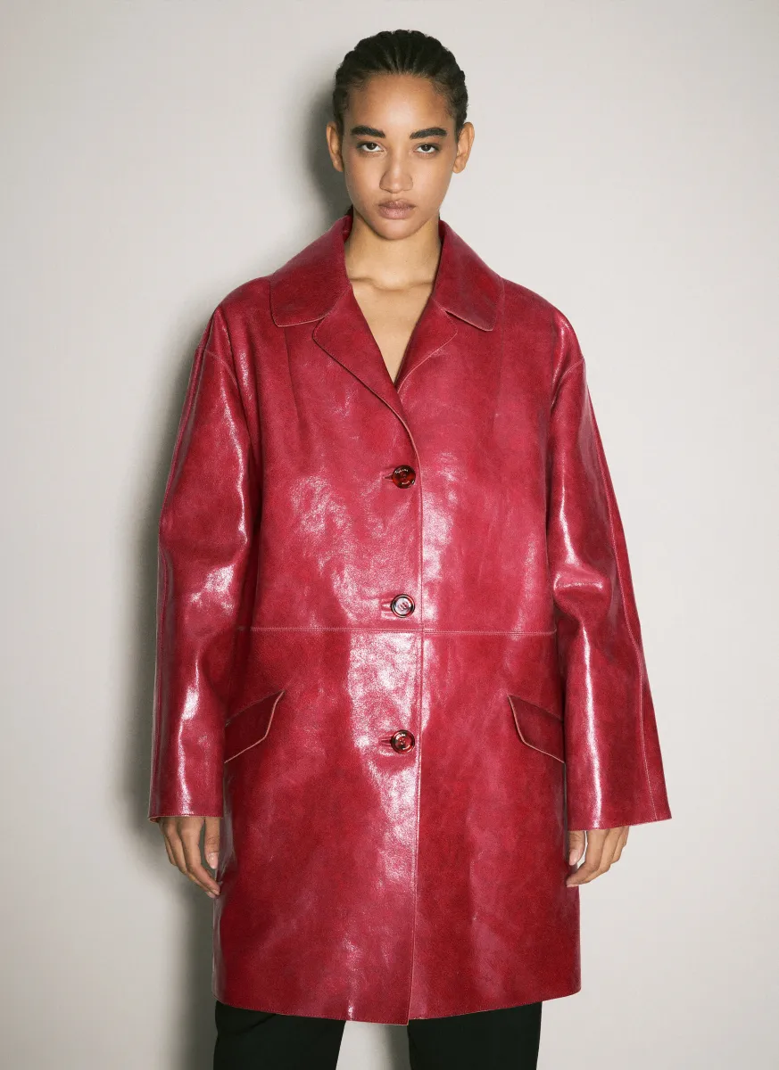 Crackle Suede Coat