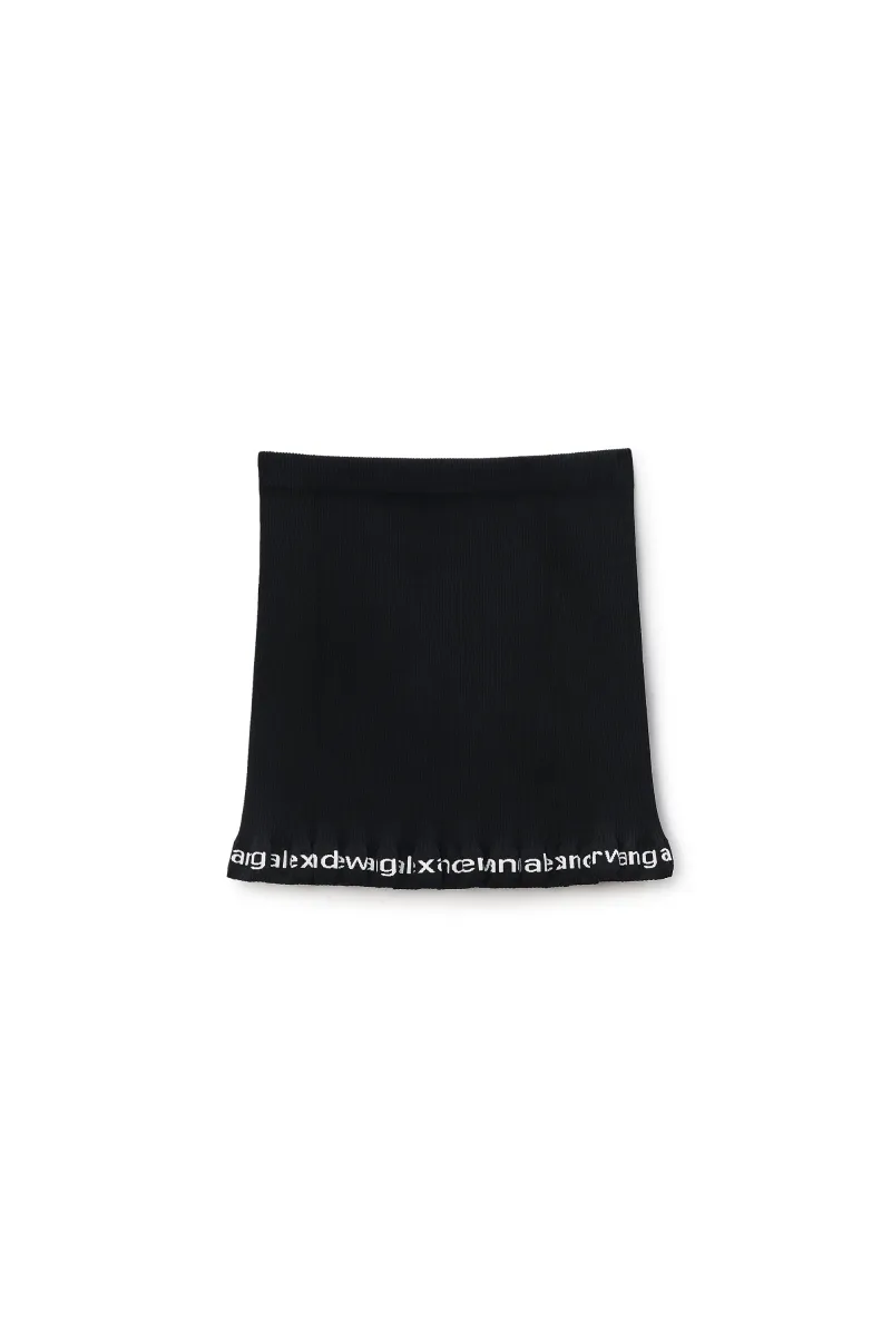 Ribbed Miniskirt With Logo