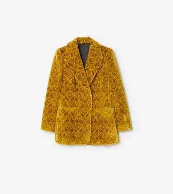 Baroque Velvet Blazer in Pear yellow - Women, Nylon