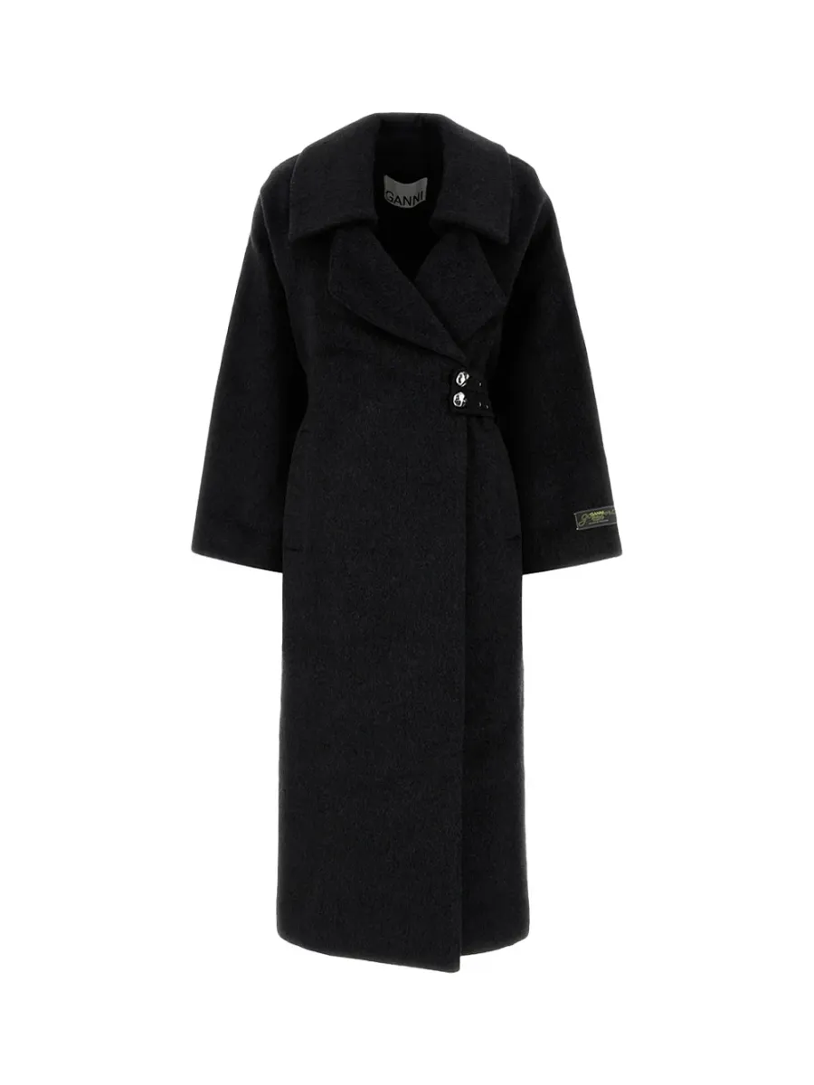 double-face wool lace-up coat Phantom