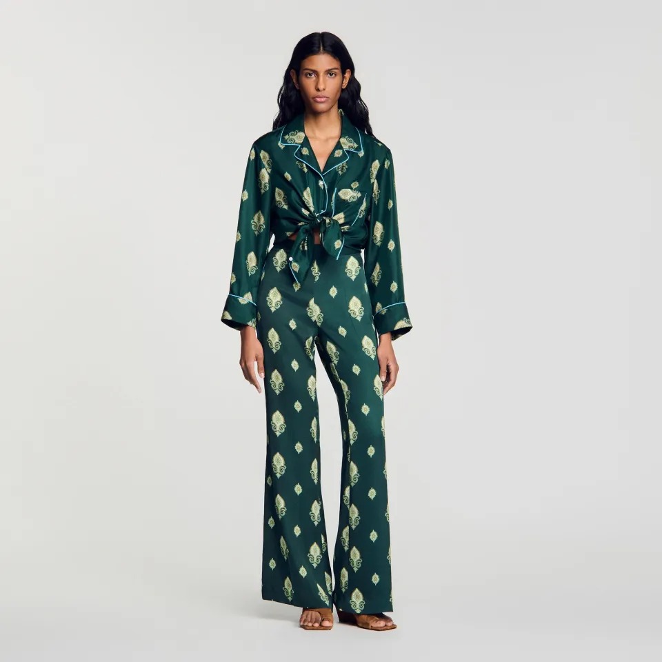 Paisley-print floaty trousers