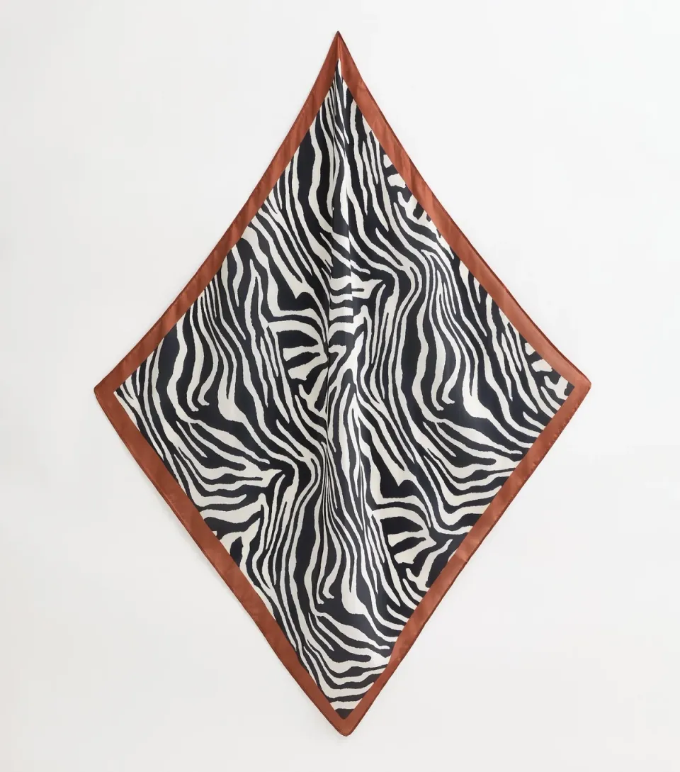 Black Zebra Print Headscarf