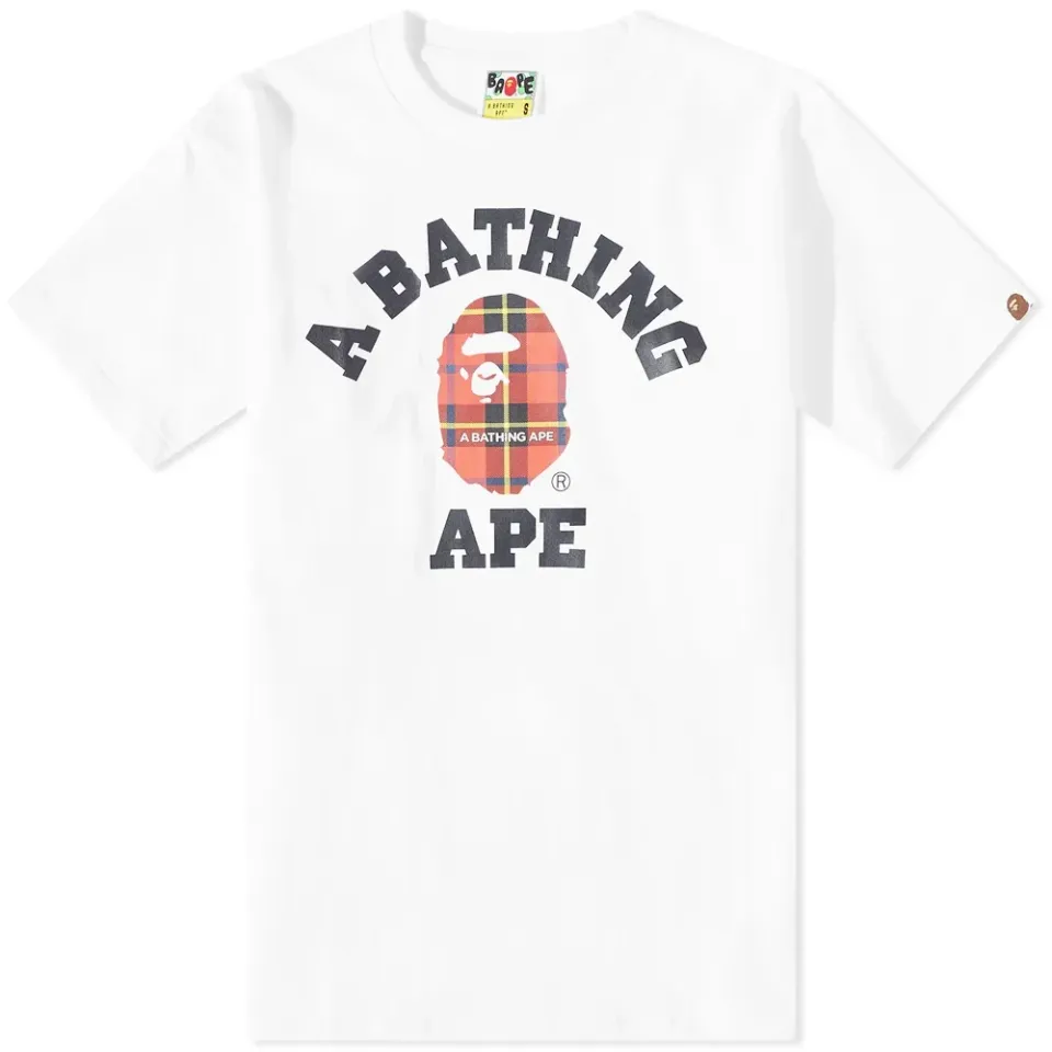 BAPE Logo Check College T-Shirt