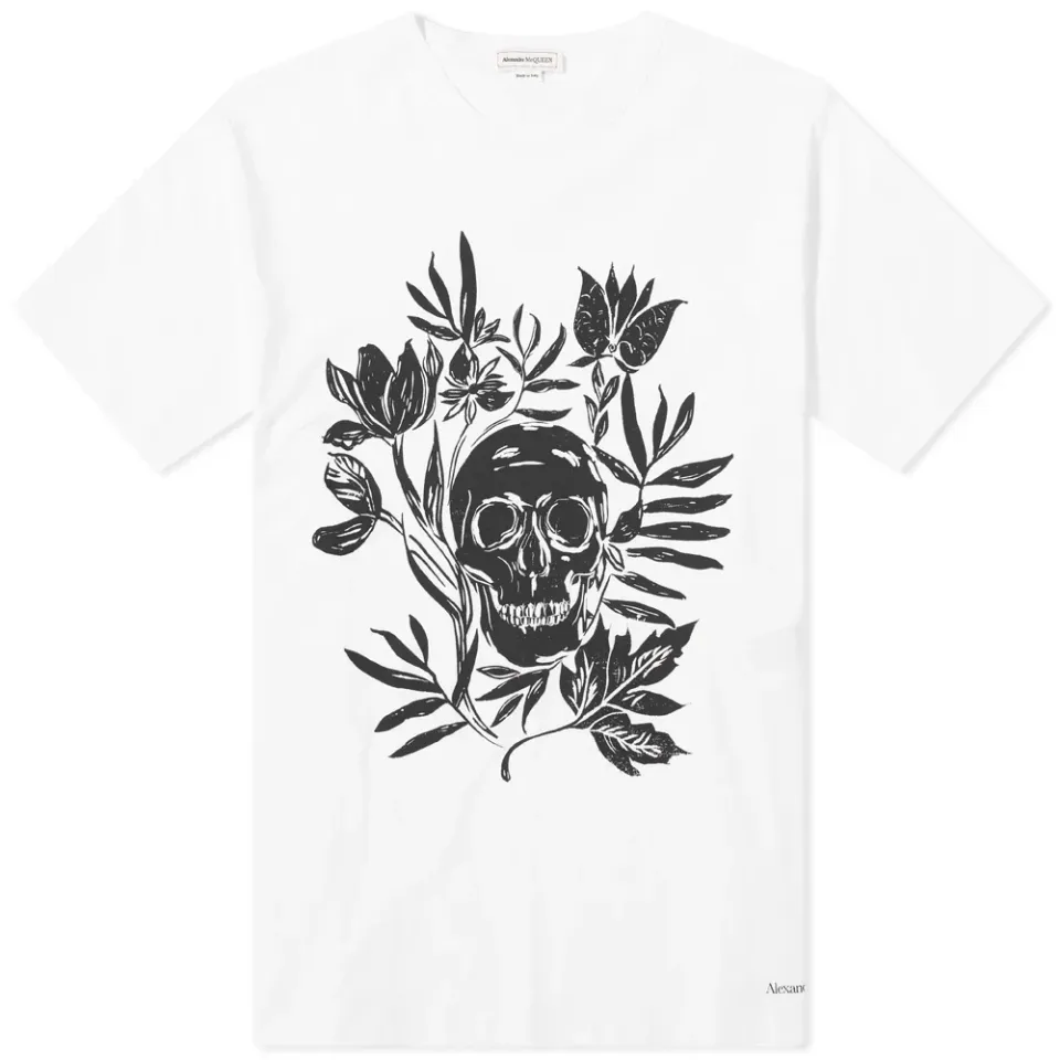Skull Floral Print T-Shirt