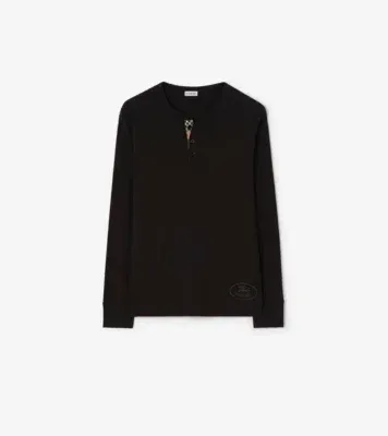 Long-sleeve Cotton top in Black