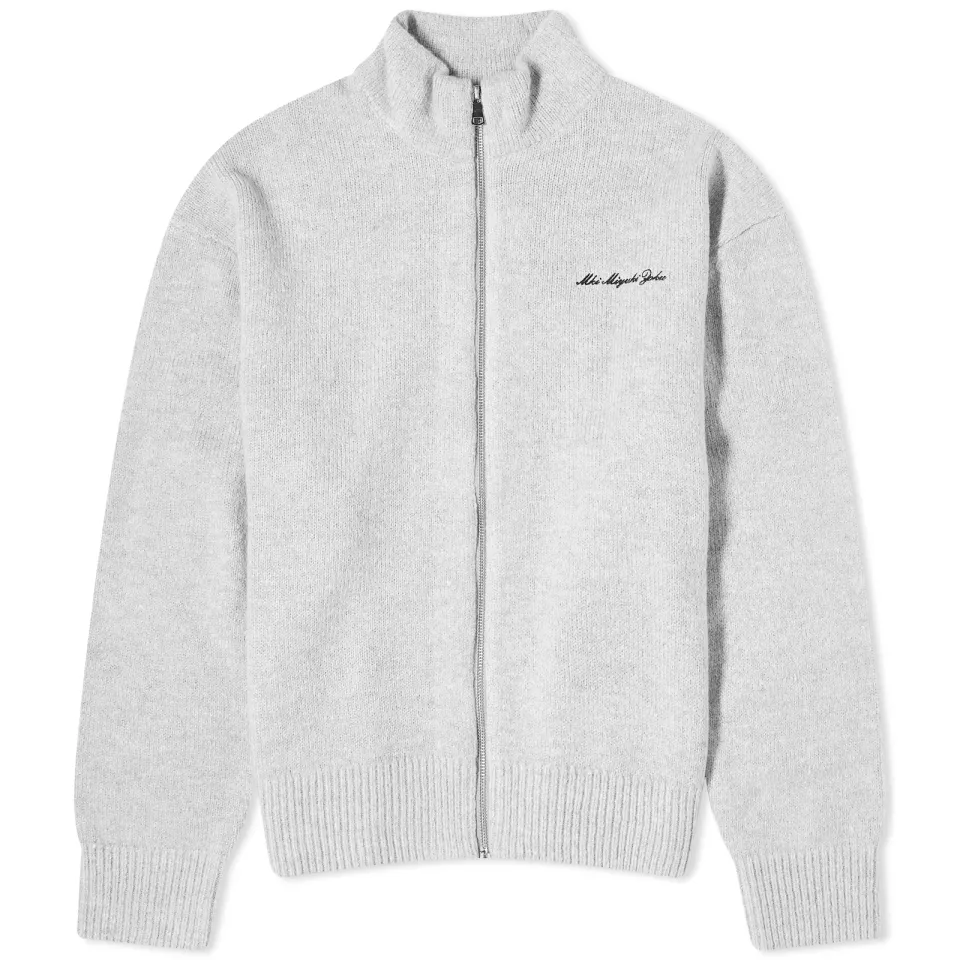 Mohair Blend Knit Track Jacket