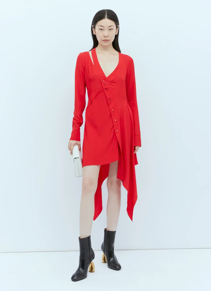 Asymmetric Seam Cut-Out Dress
