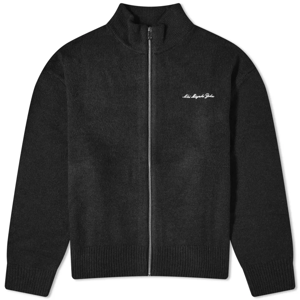 Mohair Blend Knit Track Jacket