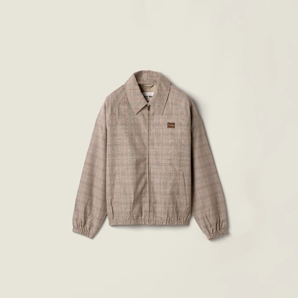 Prince of Wales checked blouson jacket