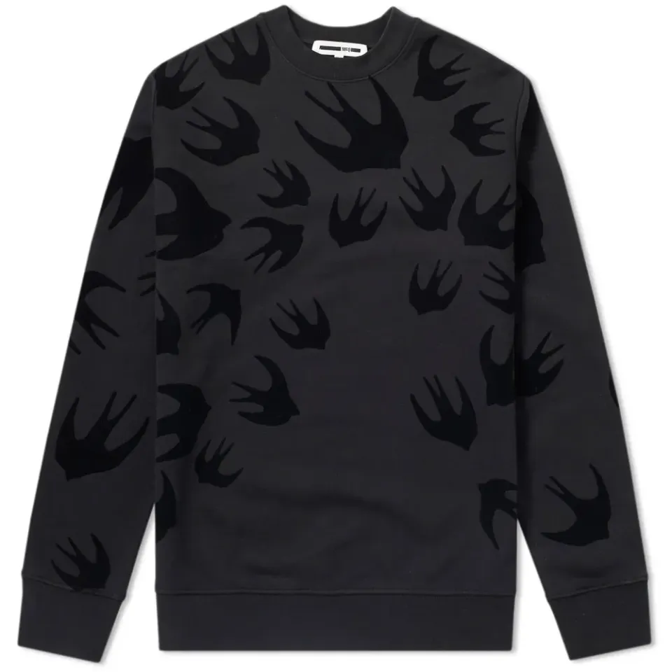 McQ by Alexander McQueen Large Flocked Swallow Sweat