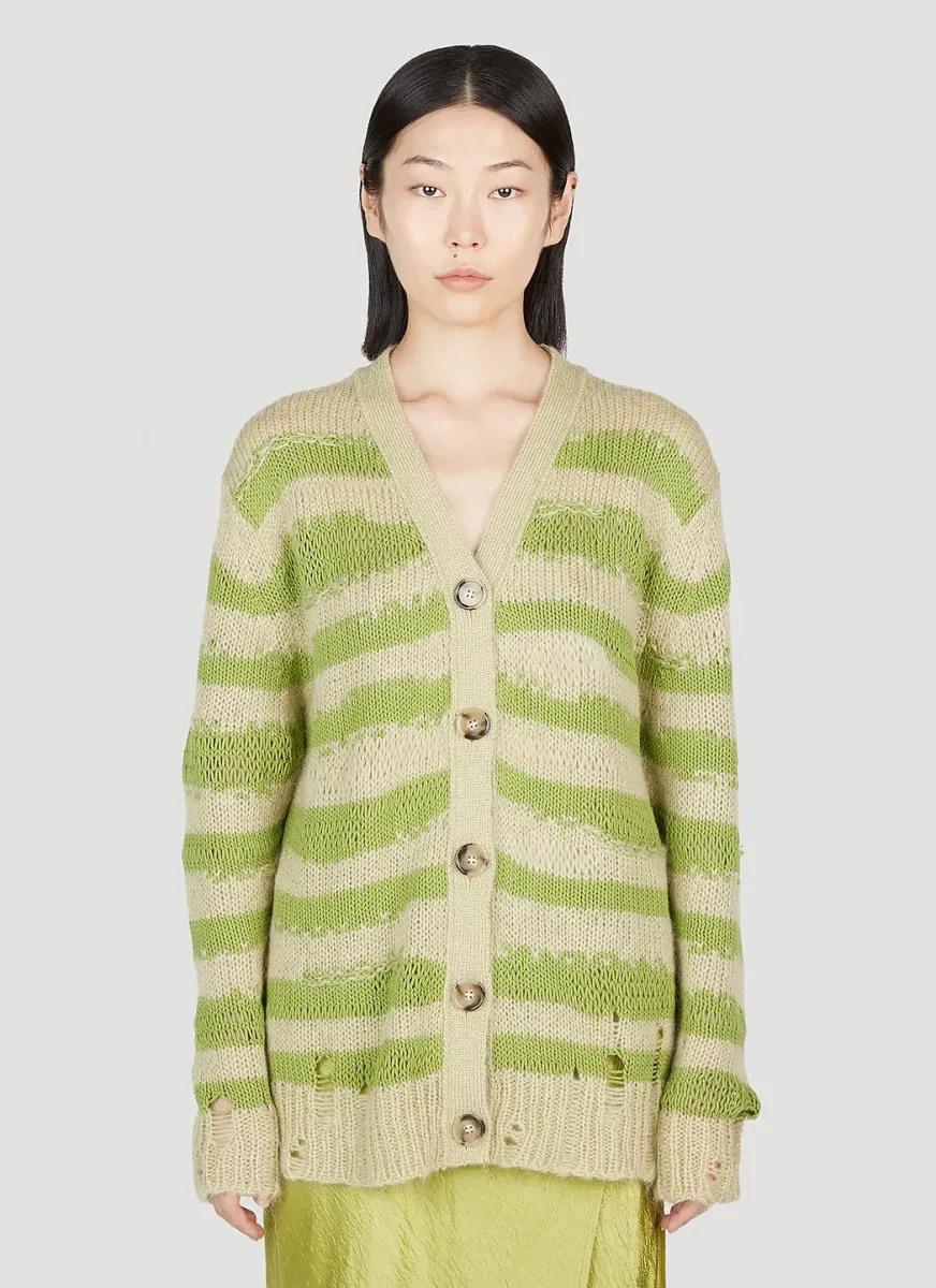 Distressed Stripe Cardigan