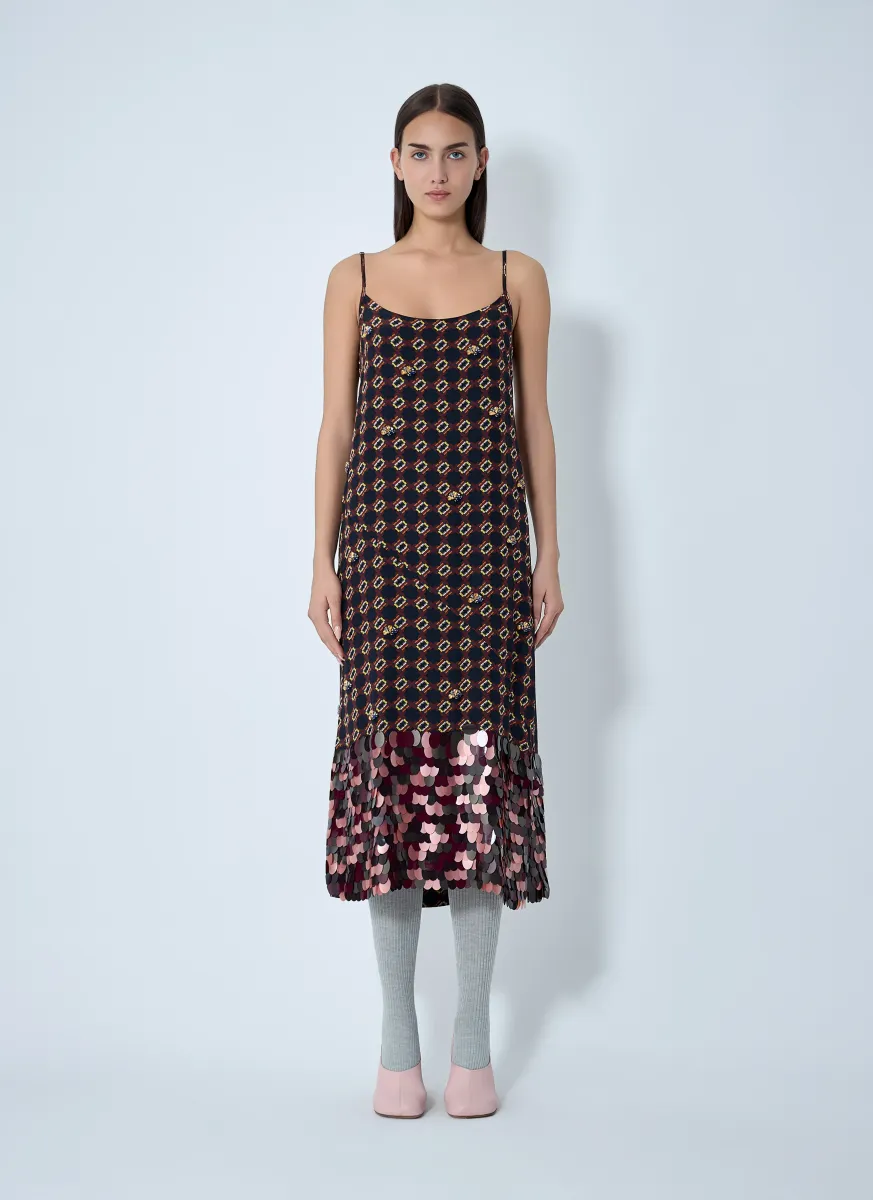 Embellished Slip Midi Dress