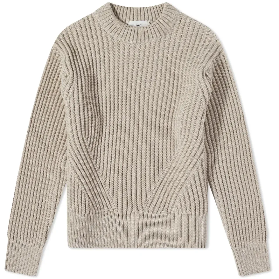 AMI Crewneck Ribbed Sweater