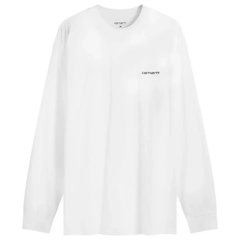 Long Sleeve Script Embroidery T-Shirt