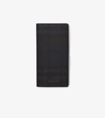 City Check Continental Wallet in Navy - Men, Cotton, Technical