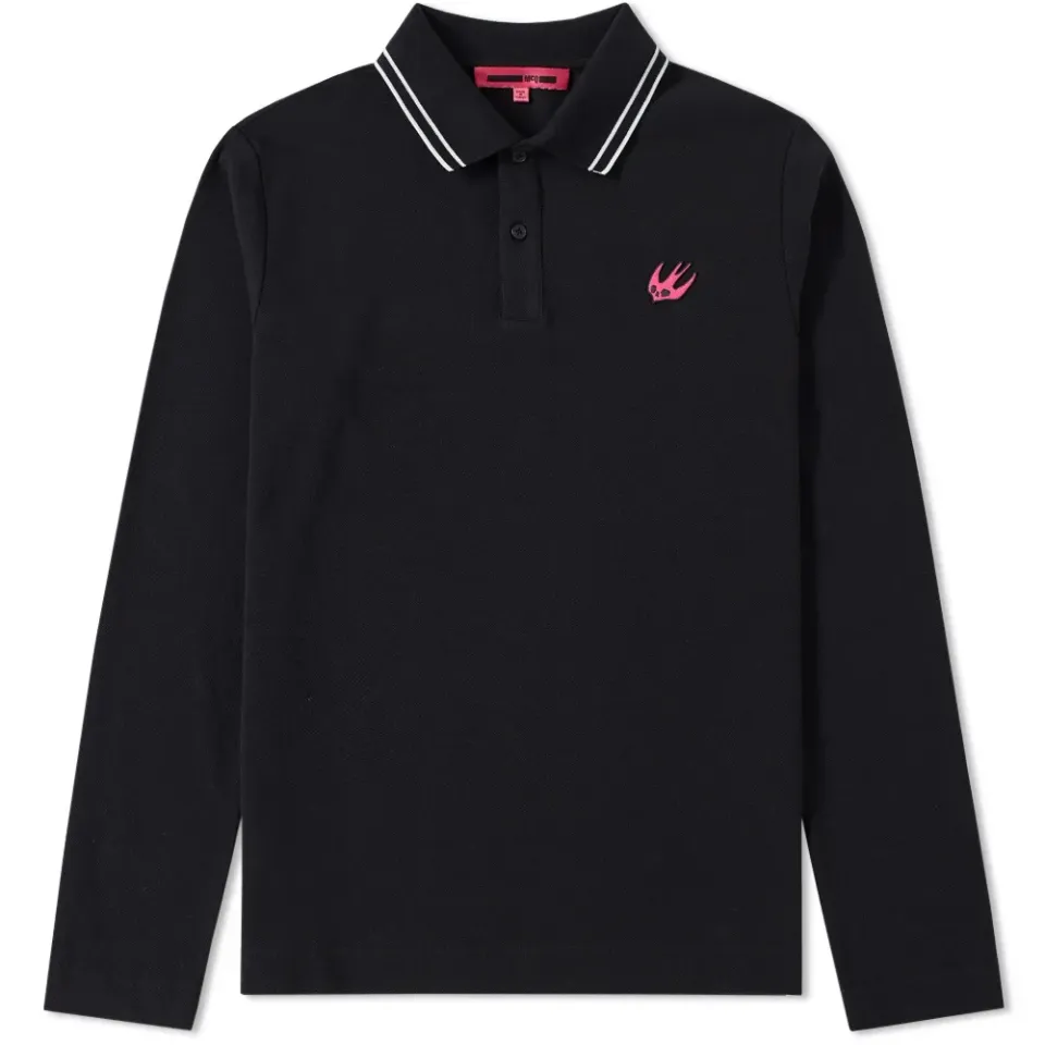 McQ by Alexander McQueen Long Sleeve Swallow Polo