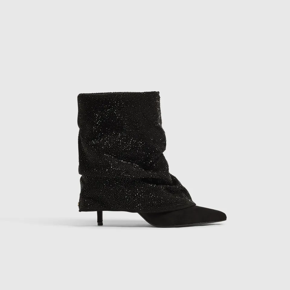 Diamante Skinny Heeled Ankle Boots