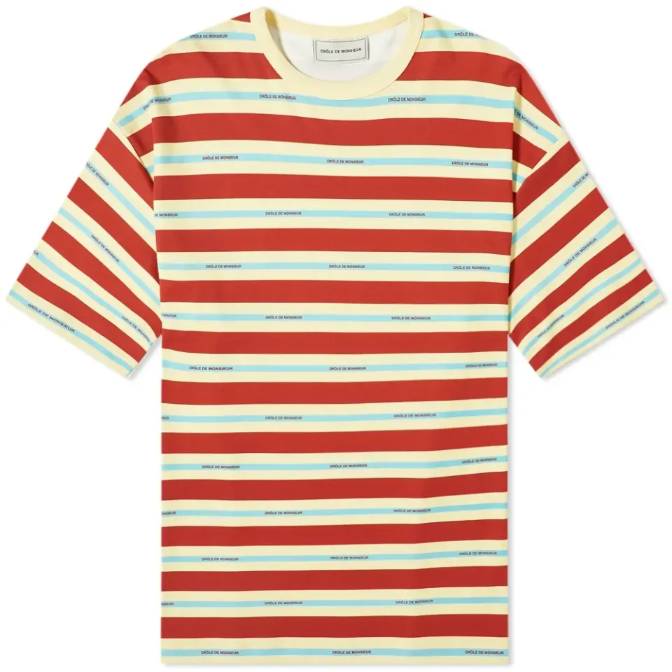 Vintage Striped Logo Tee