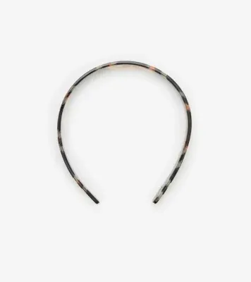 Check Acetate Headband in Sand beige
