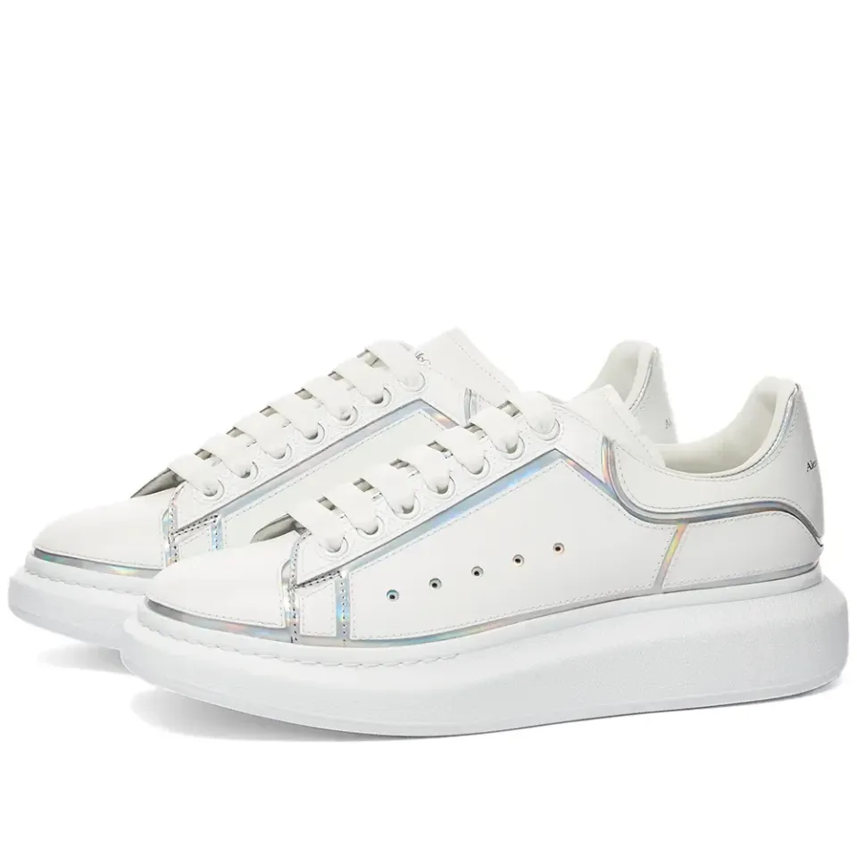Hologram Piping Heel Tab Wedge Sole Sneake