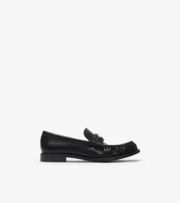 Leather Cadet Loafers in Black