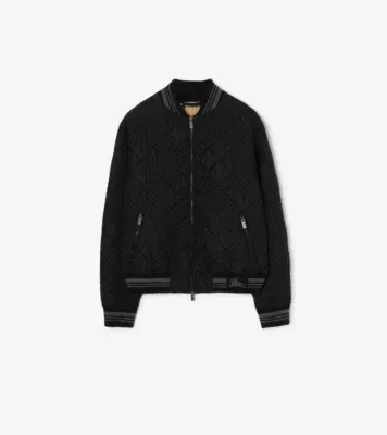 Micro Check-stitch Rakewood Bomber Jacket in Black