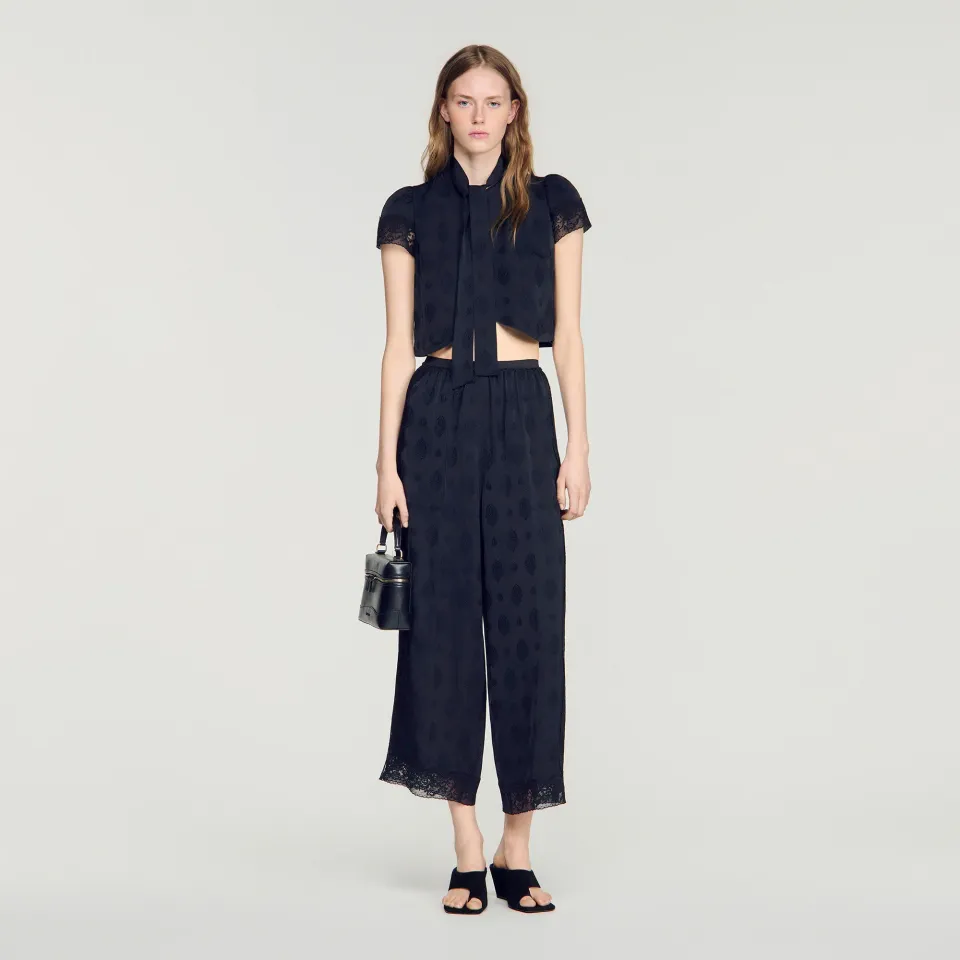 Fluid Paisley jacquard trousers