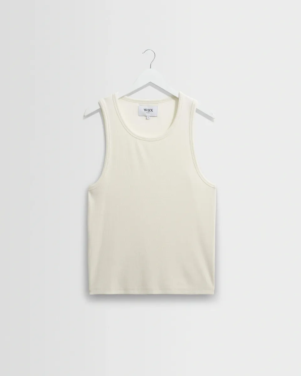 Montague - Ecru Ribbed Organic Cotton Vest