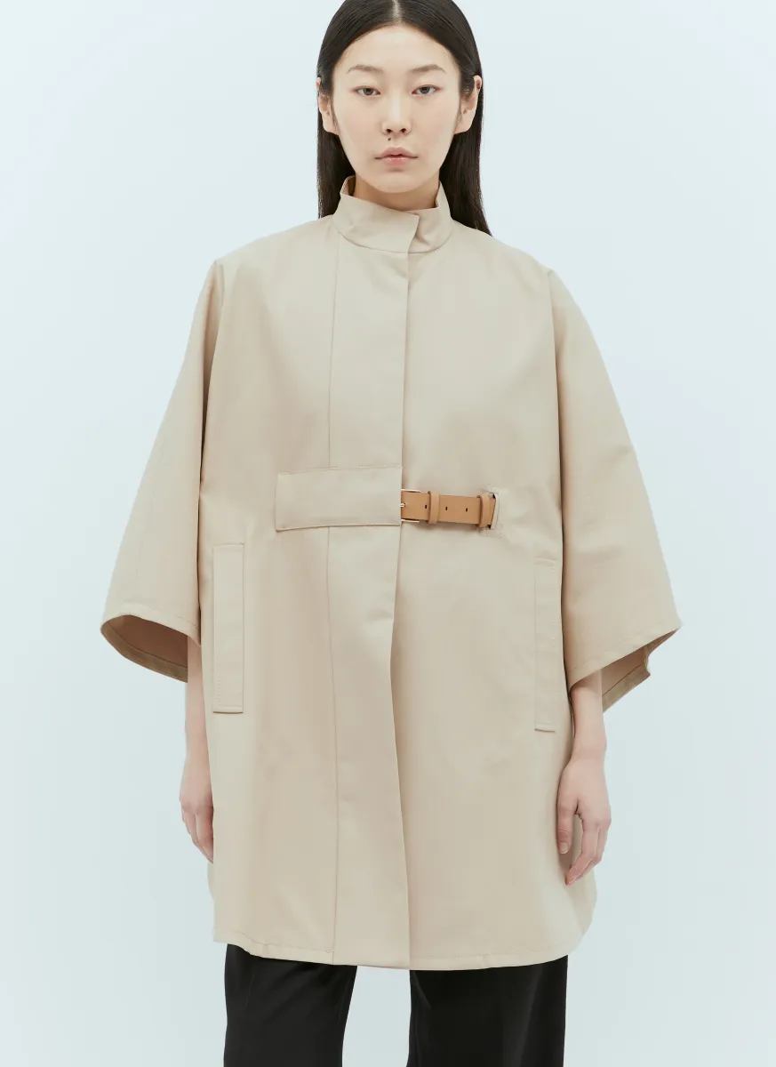 Belted High-Neck Coat